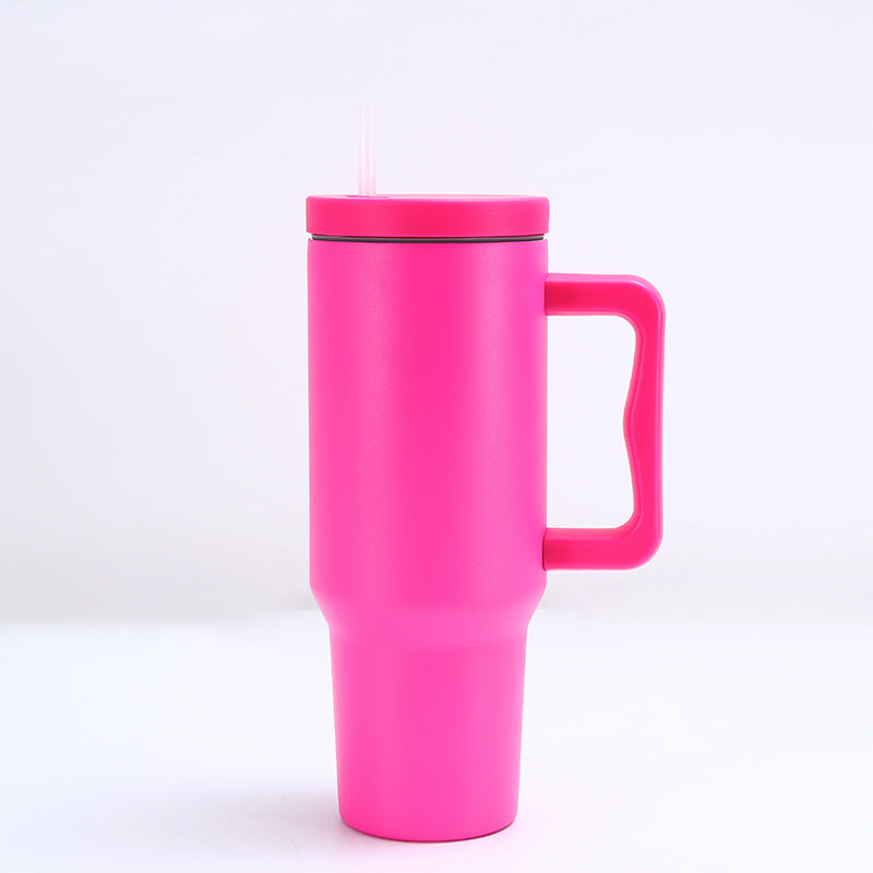 Wholesale 304 stainless steel 40oz ice cup car handle straw thermos cup